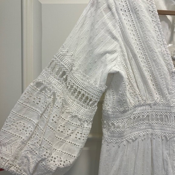 White Eyelet Midi Dress from Anthropologie - Picture 4 of 5